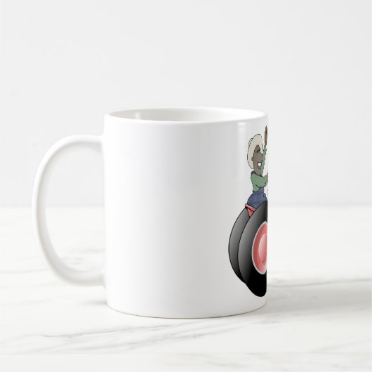 農家トラクターコーヒーマグに乗る コーヒーマグカップ (左)