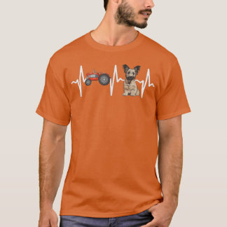 農家トラクタースカイテリアハートビートドッグ恋人 Tシャツ