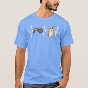 農家トラクターペンブロークウェルシュコーギーハートビートドック Tシャツ