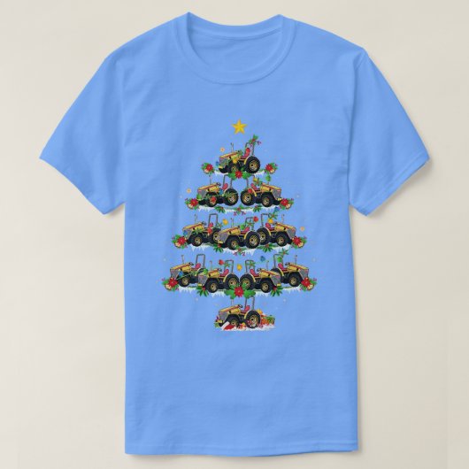 農家トラクターラバーマッチングサンタトラクターキリスト Tシャツ (デザイン正面)