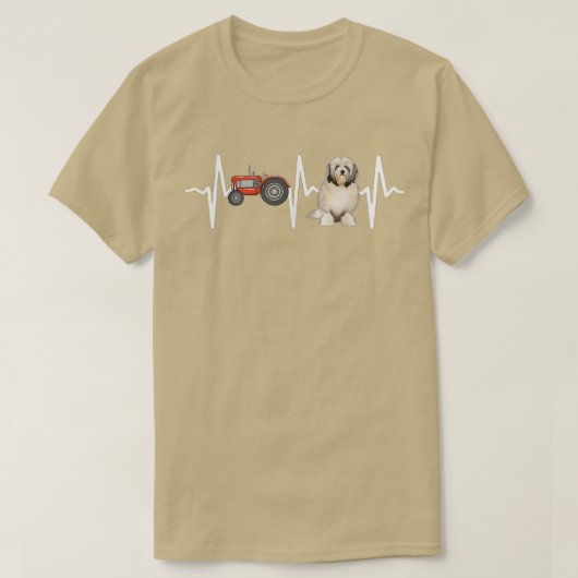 農家トラクターローヘンハートビートドッグ恋人 Tシャツ (デザイン正面)