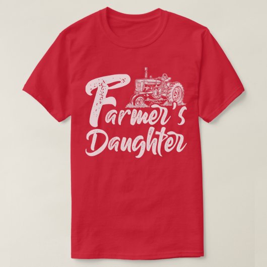 農家ドーターファームガールトラクター恋人 Tシャツ (デザイン正面)