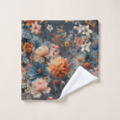 農家ネイビーブルー名門私立校風の バスタオルセット (ウォッシュタオル)