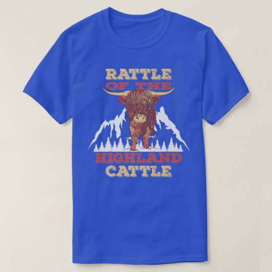農家ハイランドカウブリーダー高地牛 Tシャツ (デザイン正面)