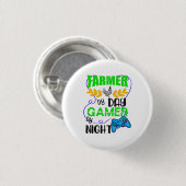 農家バイデイゲーマーバイナイトゲーム，農家ゲーム 缶バッジ (正面&裏面)