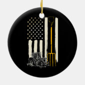 農家パトリオットアメリカンフラッグトラクターランチャー セラミックオーナメント (裏面)