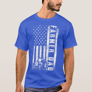 農家パパアメリカンフラッグ農家農業パパ父 Tシャツ