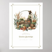 農家パーソナライズされた市場ベビーシャワー歓迎 ポスター (正面)