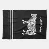 農家ビーフミートカットキッチンタオルブッチャーチャート キッチンタオル (横)