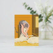 農家ファームワーカーせん断ヒツジWPA ポストカード (スタンド正面)