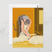 農家ファームワーカーせん断ヒツジWPA ポストカード (正面/裏面)