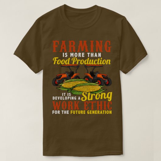 農家ファーム農業強い作業倫理 Tシャツ (デザイン正面)