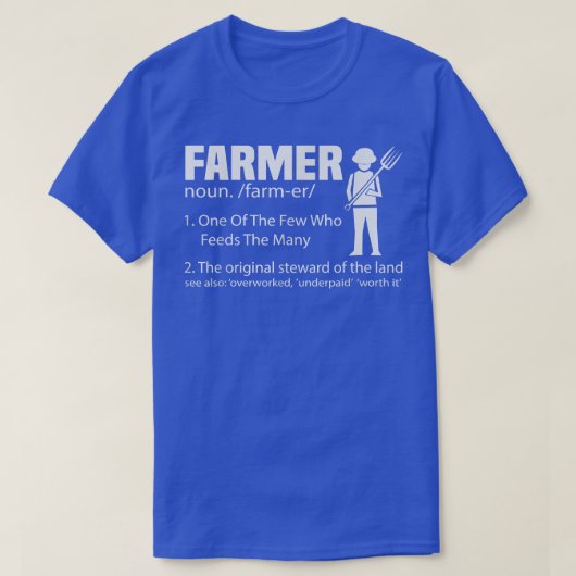 農家ファーム、農家、トラクター農業 Tシャツ (デザイン正面)