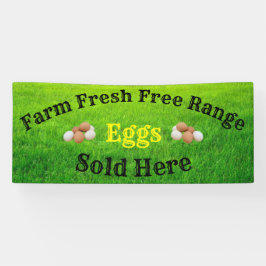 農家フリーレンジ卵ここに販売バナー 横断幕