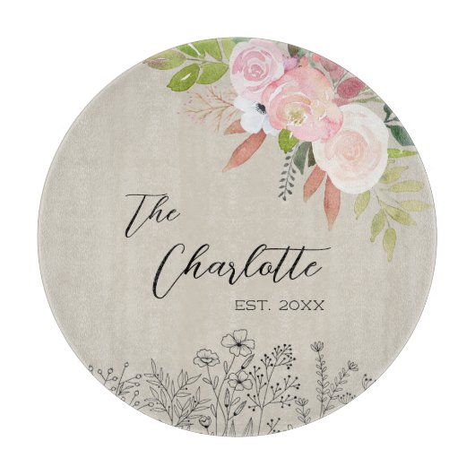 農家フローラカスタム設立年 カッティングボード (正面)