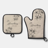 農家フローラカスタム設立年 鍋つかみ&鍋敷きセット (正面)