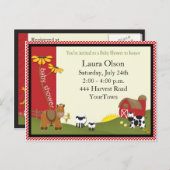 農家ベビーシャワー葉書招待状 インビテーションポストカード (正面/裏面)