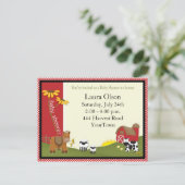 農家ベビーシャワー葉書招待状 インビテーションポストカード (スタンド正面)