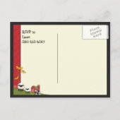 農家ベビー誕生日招待状葉書 インビテーションポストカード (裏面)