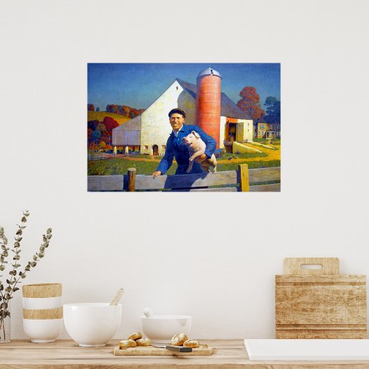 農家ポートレートNC Wyeth 1943 ポスター (キッチン)