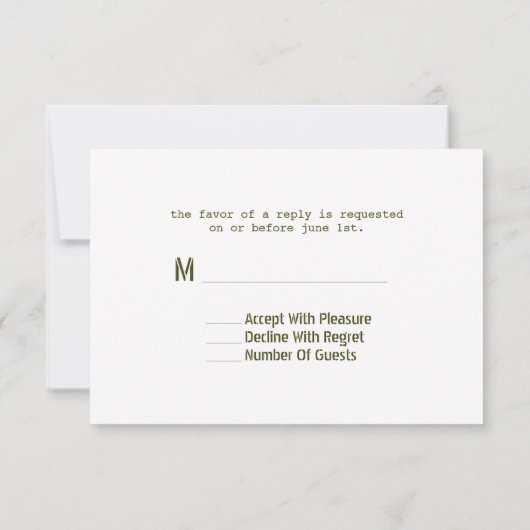 農家マーケインスパイアットウェディングRSVPグリーントマト 出欠カード (裏面)