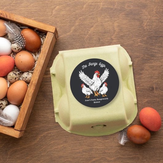 農家マーケットエッグボックスラベルフリー範囲 ラウンドシール