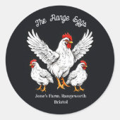 農家マーケットエッグボックスラベルフリー範囲 ラウンドシール (正面)