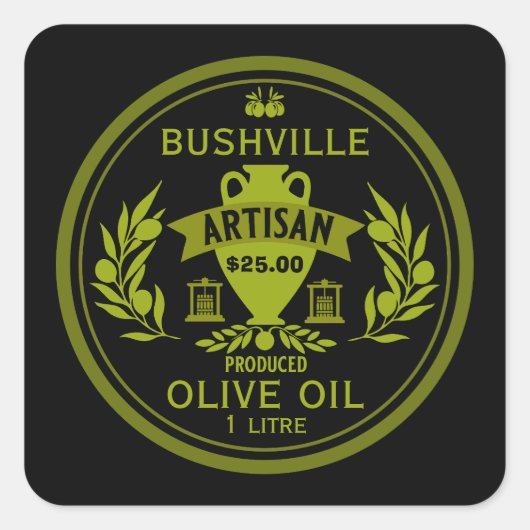 農家マーケットオリーブ油 スクエアシール (正面)