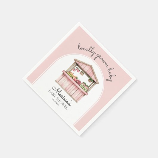 農家マーケットガールベビーシャワー スタンダードカクテルナプキン (角)