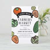 農家マーケットクラフト紙バーチャル赤ちゃんシャワー 招待状 (スタンド正面)