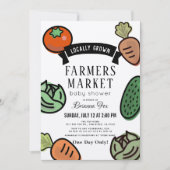 農家マーケットクラフト紙ベビーシャワー 招待状 (正面)
