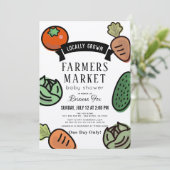 農家マーケットクラフト紙ベビーシャワー 招待状 (スタンド正面)