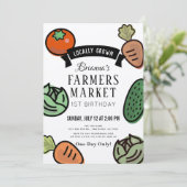 農家マーケットクラフト紙1st誕生日 招待状 (スタンド正面)