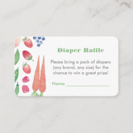 農家マーケットグリーンベビーシャワーおむつラッフル エンクロージャーカード