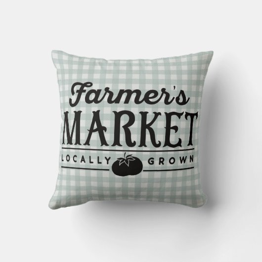 農家マーケットグレーギンガム クッション (裏面)