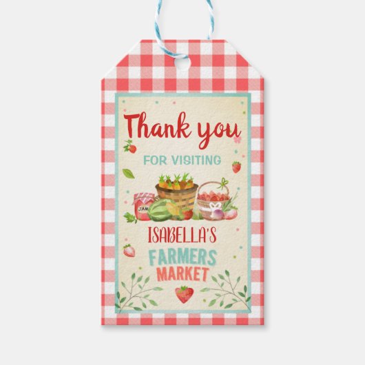 農家マーケットサンキュー誕生日ギフトラベル ギフトタグ (正面)