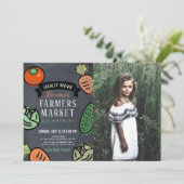 農家マーケットシャルボードキッズフォト誕生日 招待状 (スタンド正面)
