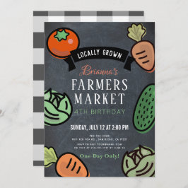 農家マーケットシャルボード子供の誕生日招待状 招待状