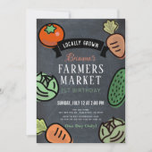 農家マーケットシャルボード1st誕生日招待状 招待状 (正面)