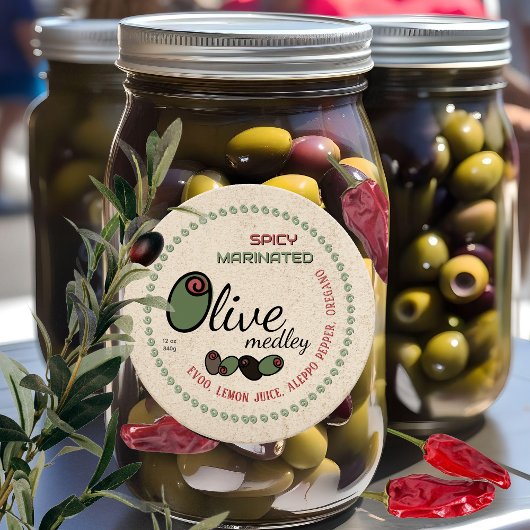 農家マーケットスパイシーオリーブミックスメドレーかわいいラベル ラウンドシール