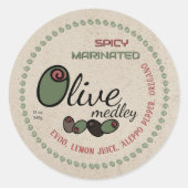 農家マーケットスパイシーオリーブミックスメドレーかわいいラベル ラウンドシール (正面)