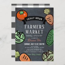 農家マーケットチョークボードベビーシャワー