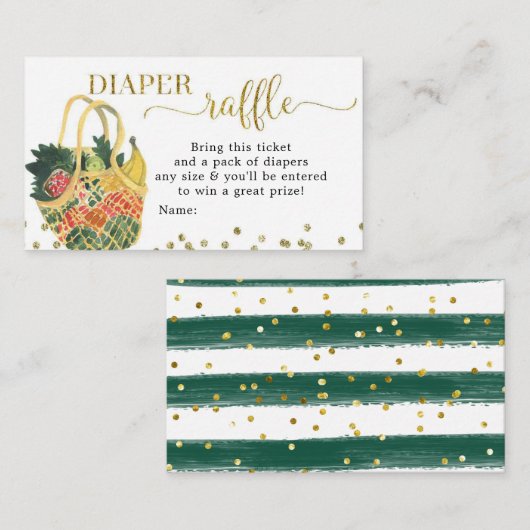 農家マーケットテーマおむつラッフル エンクロージャーカード (正面/裏面)