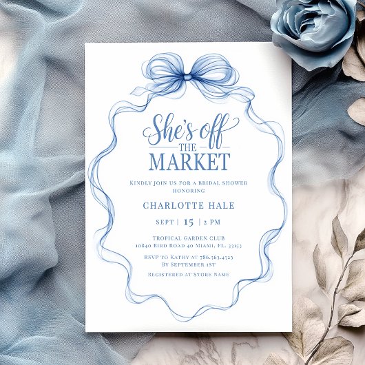 農家マーケットハンドドロッドブライダルシャワー 招待状