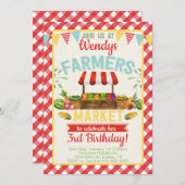 農家マーケットバースデーパーティー招待招待状 招待状 (正面/裏面)