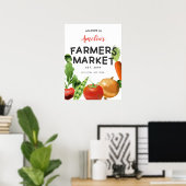 農家マーケットバースデーパーティー歓迎サイン ポスター (ホームオフィス)