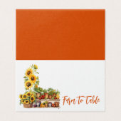 農家マーケットヒマワリ立ち折りカード (外部フラット)