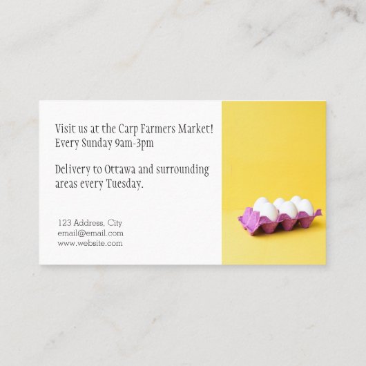 農家マーケットファーム生卵名刺 名刺 (裏面)