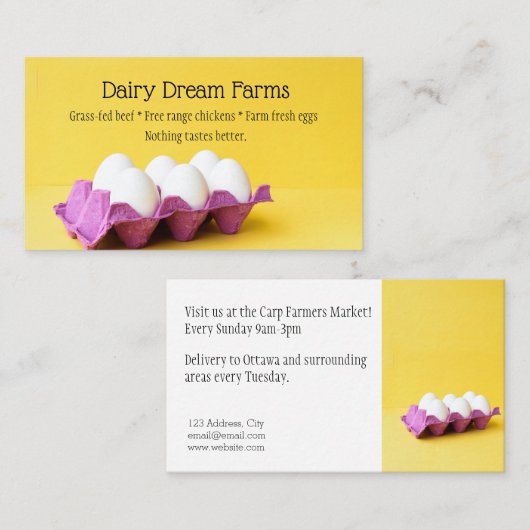 農家マーケットファーム生卵名刺 名刺 (正面/裏面)