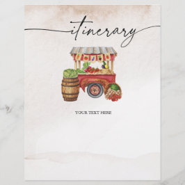 農家マーケットフラワーブーケの旅程シート チラシ